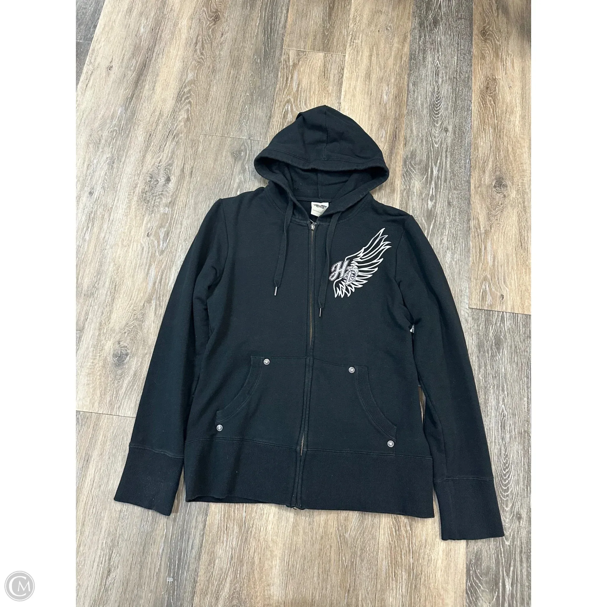 AbrasionResistant Fabric Sweatshirt Hoodie By Harley Davidson In Black, Size: M