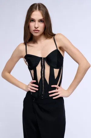 Multi Directional Stretch Air - defense - related ATTRACT BETTER CUT OUT MESH CORSET TOP