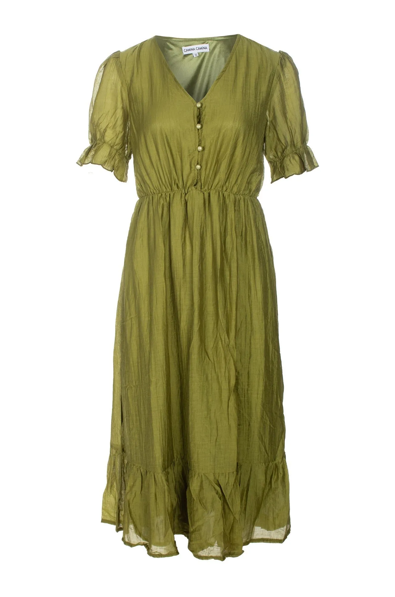 Organic Cotton Certification Midi Dress | Apple | 0107C1
