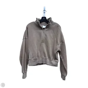 HiddenZipperClosure Morning Walk Sweatshirt Collar By Abercrombie And Fitch In Tan, Size: S