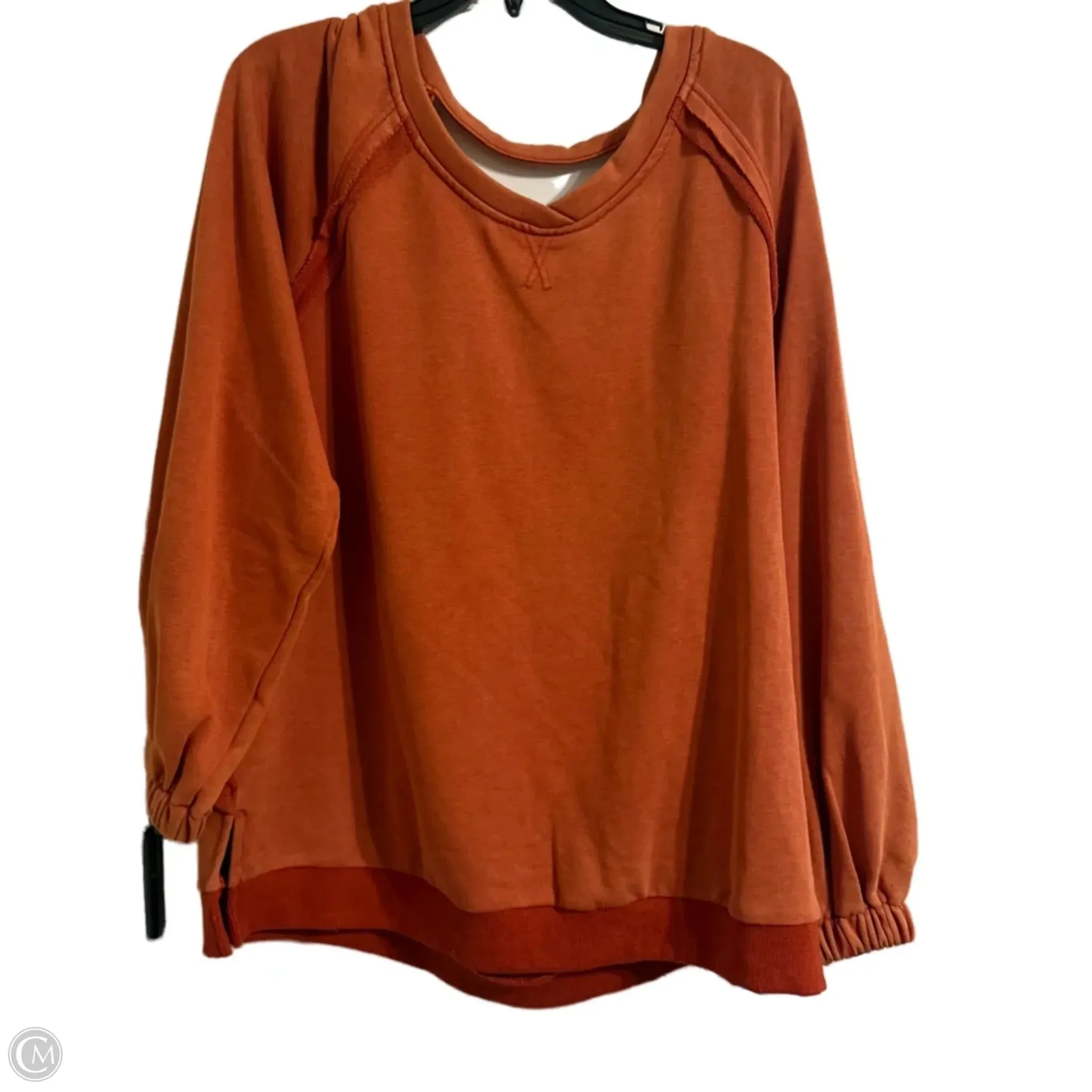 Organza Fit Sweatshirt Crewneck By Pol In Orange, Size: M