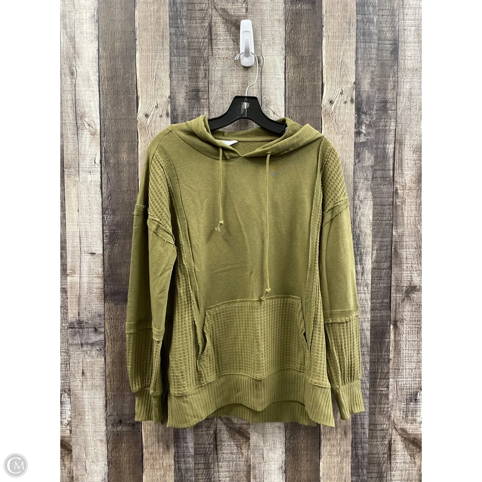 Durable Reinforced Edges Sweatshirt Hoodie By Time And Tru In Green, Size: S