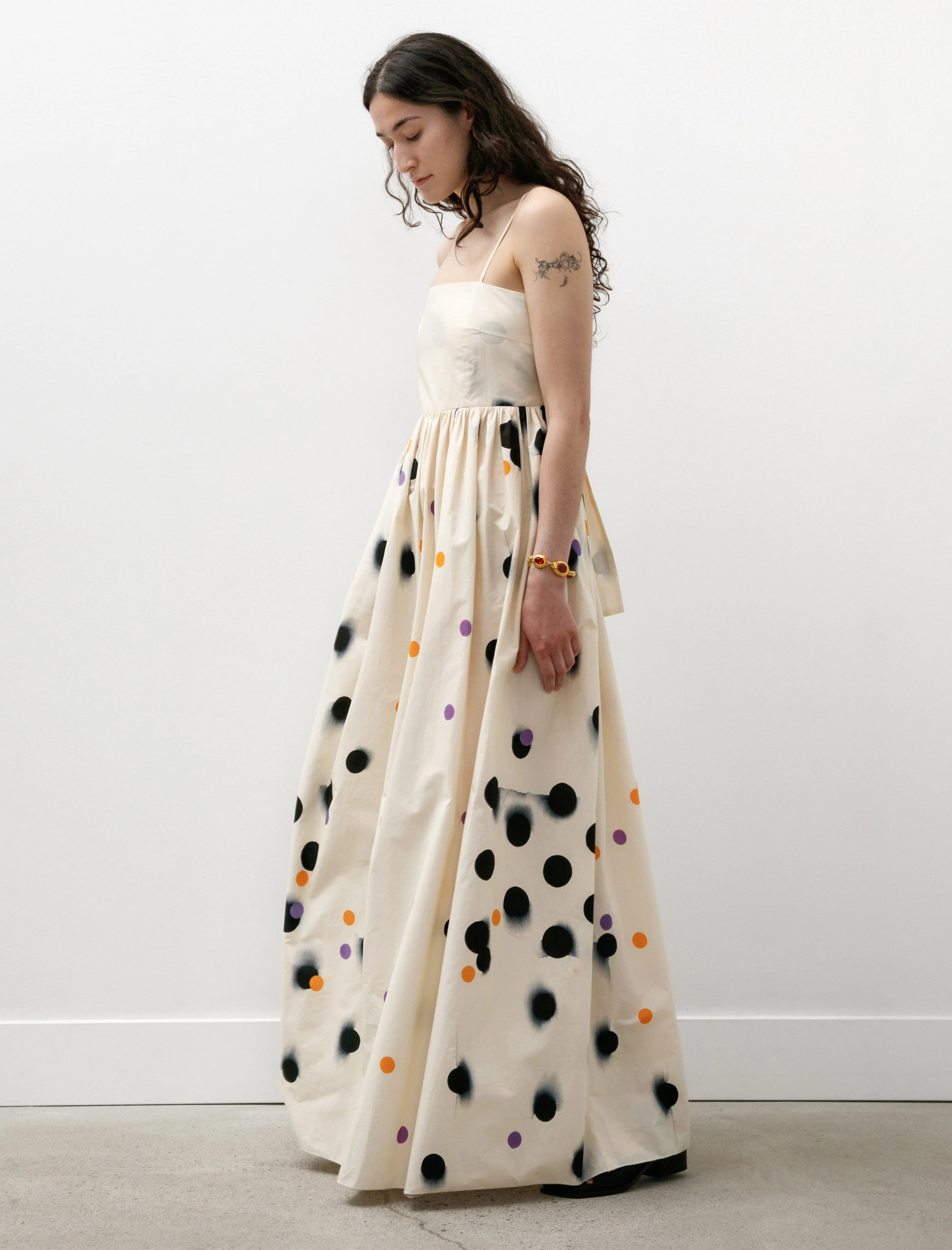 Capital Dress Off White Dots Print Magic Glow