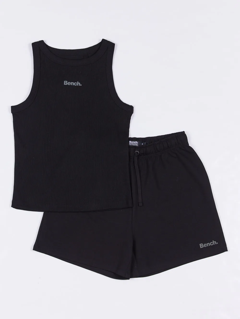 Pomra Ribbed Tank Top & Shorts 2-Pack Athleisure Cool Shine Fit