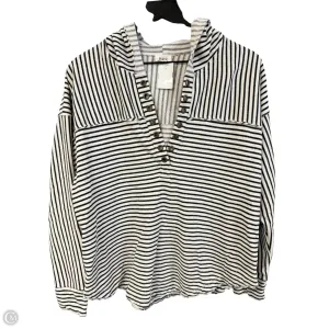 Winter Fashion Casual dress Sweatshirt Hoodie By Bke In Black & White, Size: L