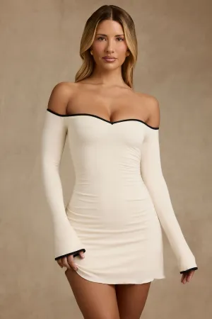 Smart Fit Party Vibe Modal Off-Shoulder A-Line Mini Dress in Ivory