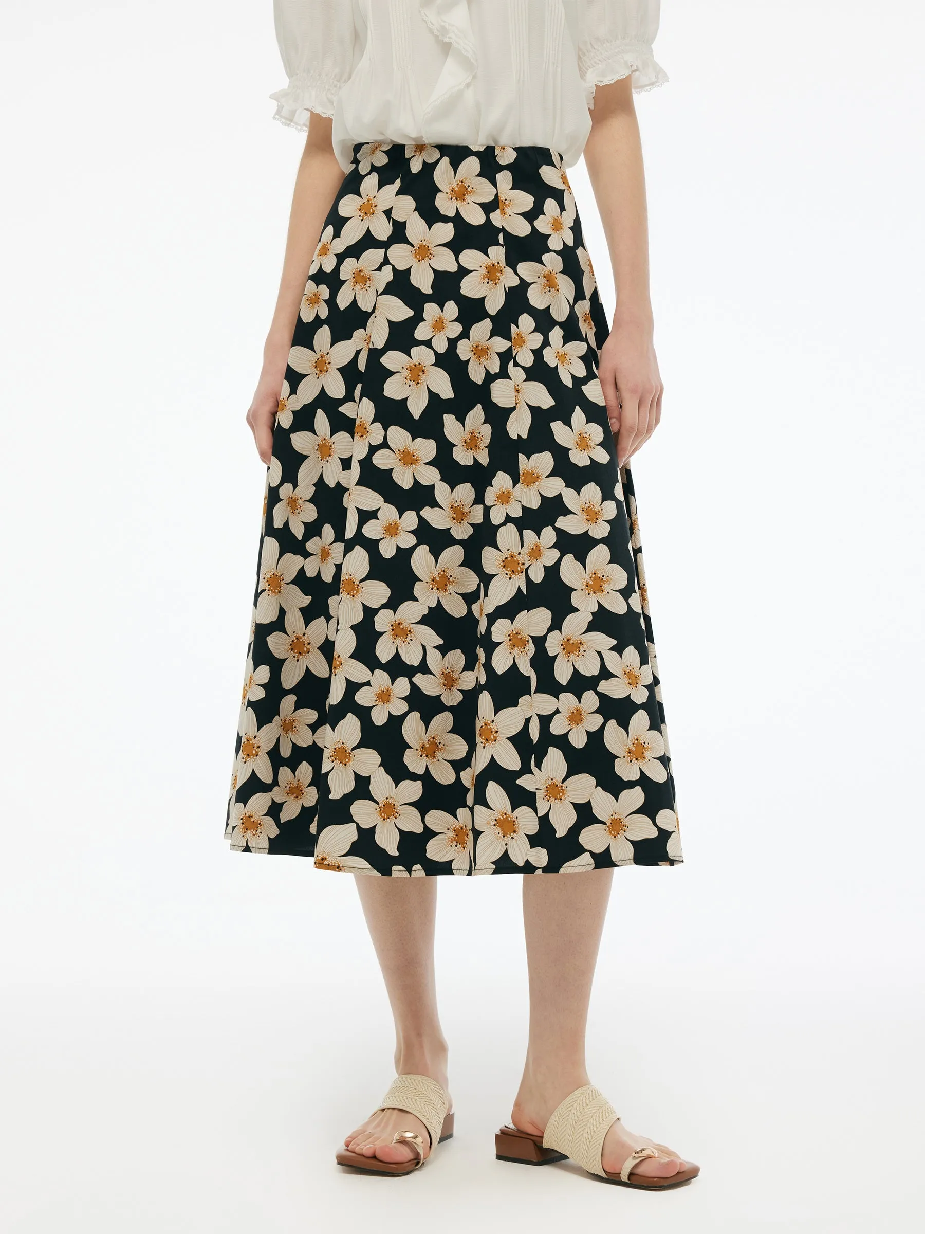 Easy Combo Cotton Stretch Floral Print Women Skirt
