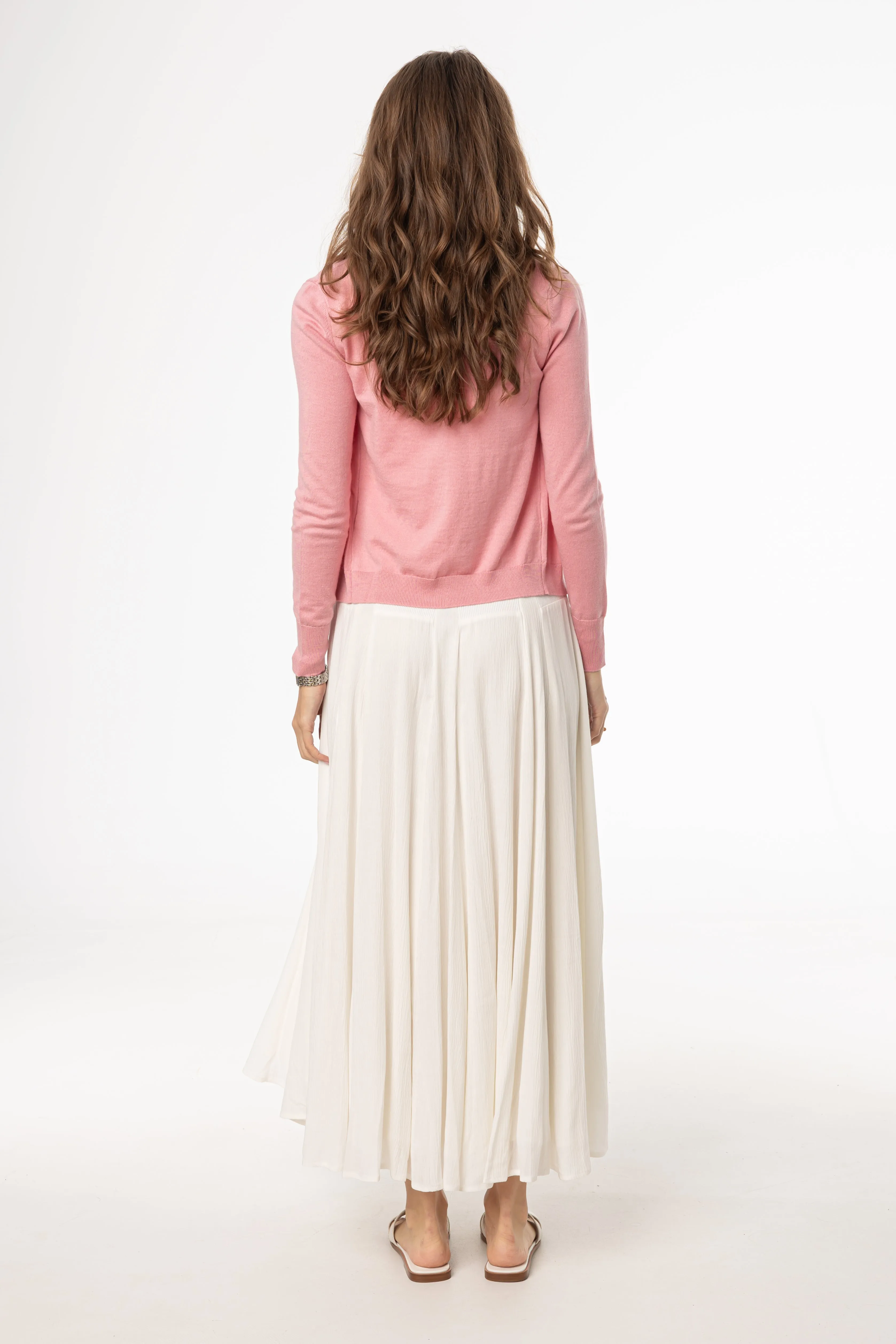 Cream Fabric Combo Jumper FlexibleElasticity
