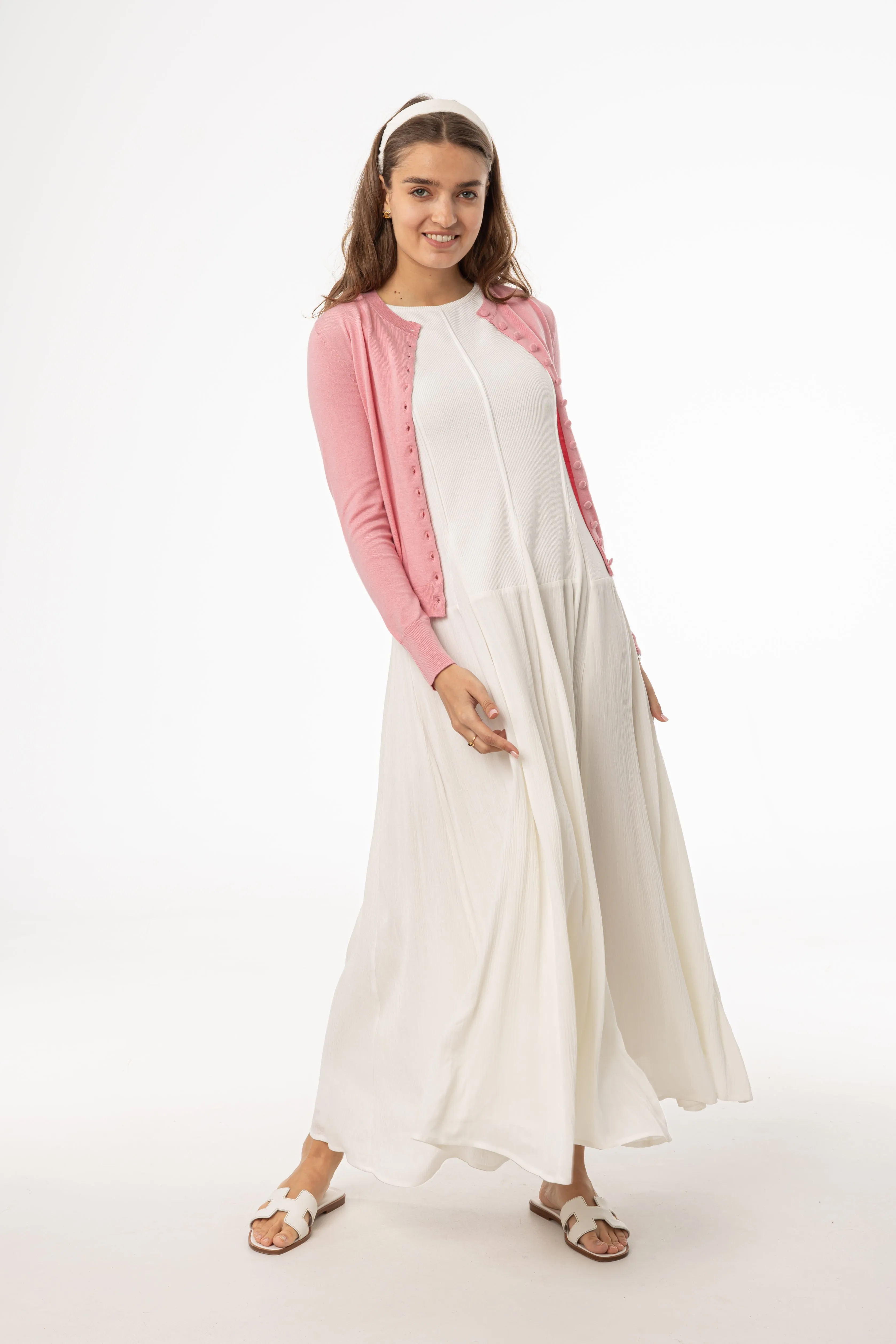 Cream Fabric Combo Jumper Warm Fit StainRepellentSurface