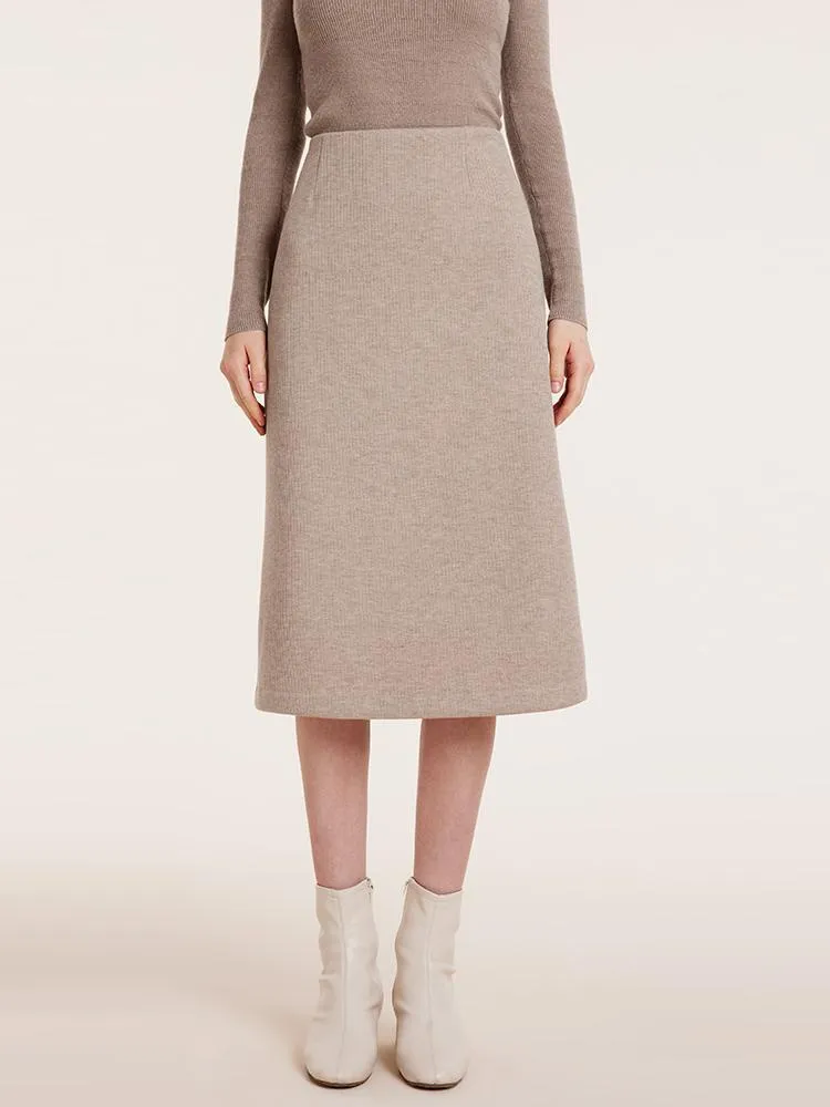 Anti Pilling Treatment Everyday Style Knit A-Line Half Women Skirt