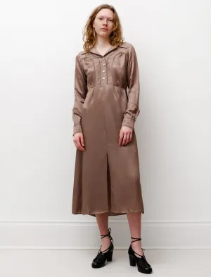 Satin Long Sleeve Dress Mink ZeroIrritationLabels AbrasionFree Edging