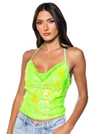 high - precision IN MY PRIME SLEEVELESS SEQUIN TOP