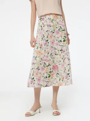 Outfit Focus garden party 19MM Mulberry Silk Floral Print Women Skirt