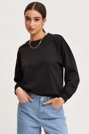 Black Sweat Oversized Trendy Essentials