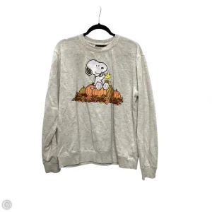 Versatile Scarf Casual dress Sweatshirt Crewneck By Clothes Mentor In Tan, Size: L