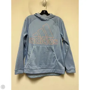 Casual Protection Travel Vibe Sweatshirt Hoodie By Adidas In Blue & Orange, Size: M