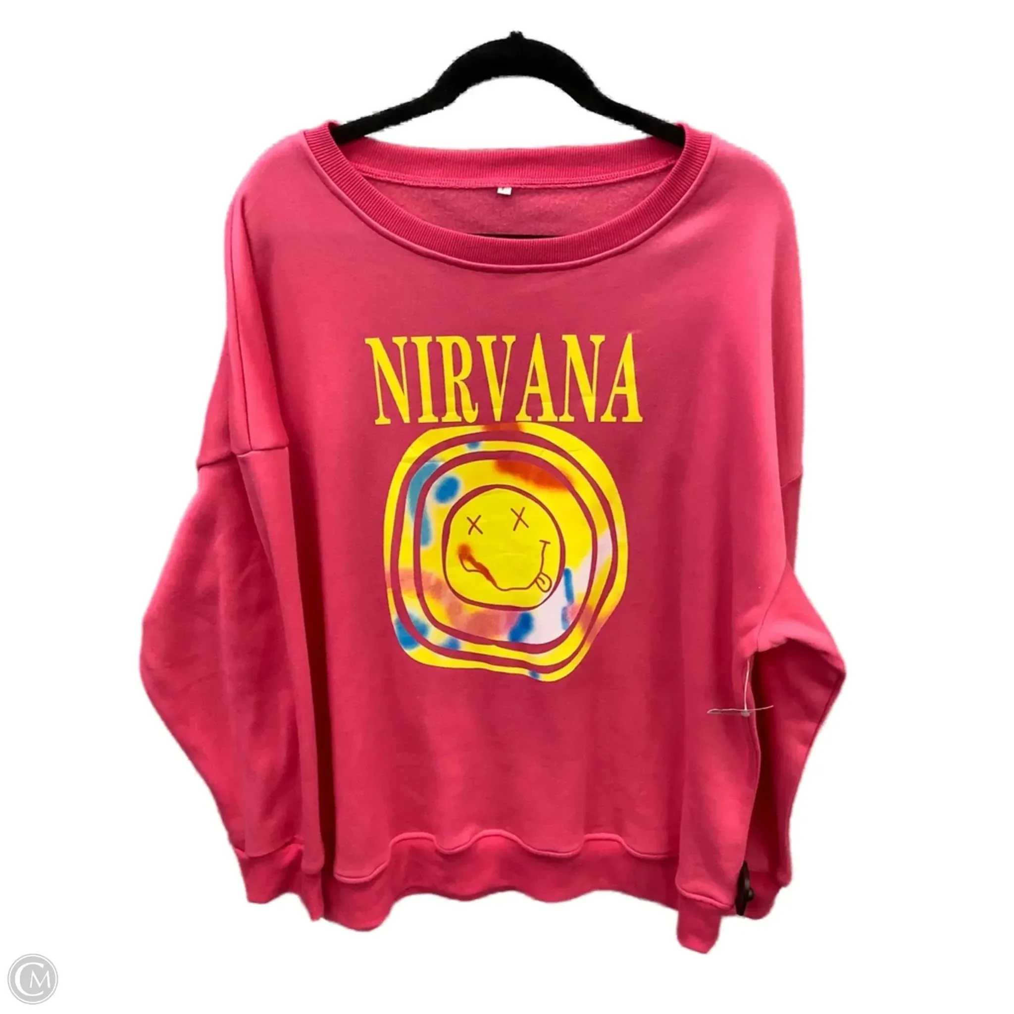 Sweatshirt Crewneck By Clothes Mentor In Pink, Size: L retro look
