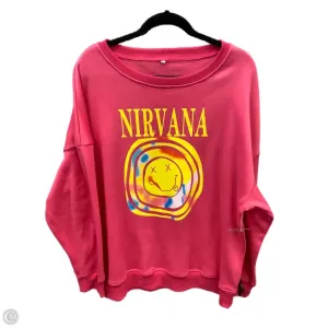 Sweatshirt Crewneck By Clothes Mentor In Pink, Size: L retro look
