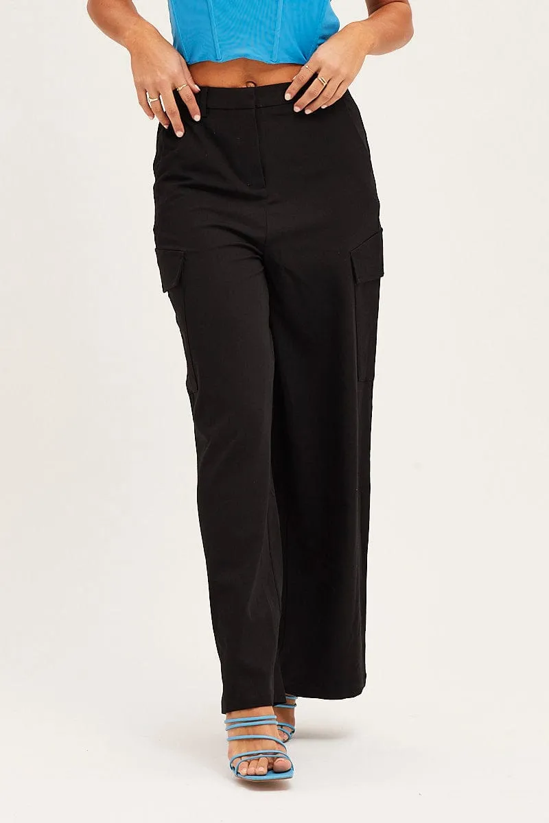 Black Cargo Pant Active Stretch Quick Access Pockets