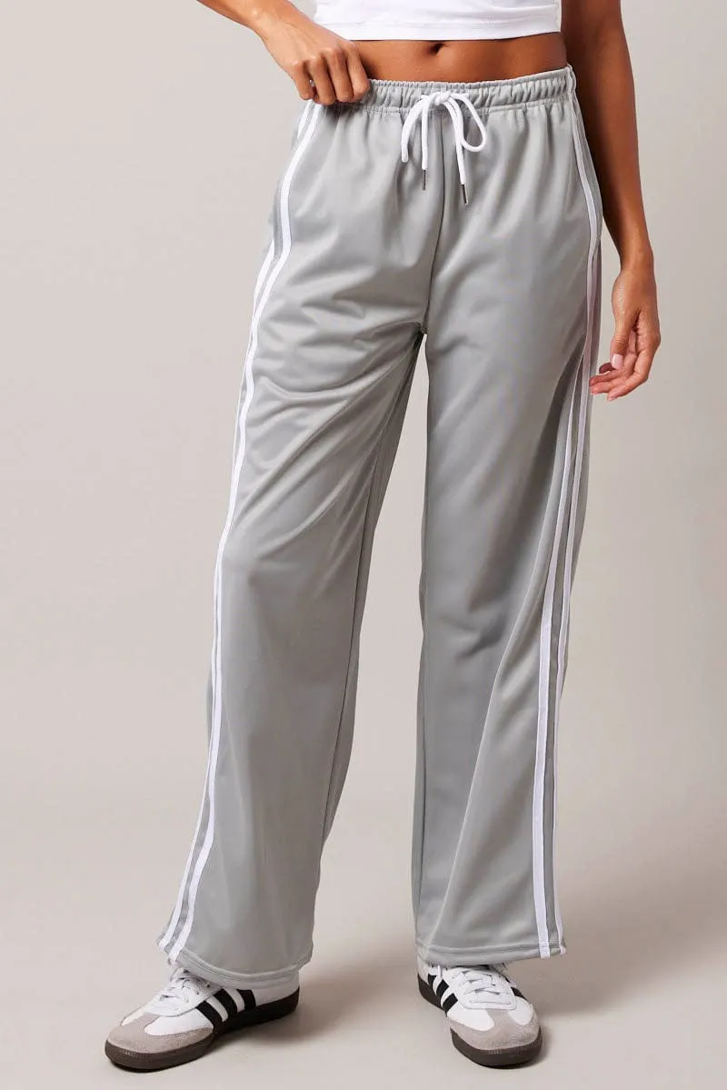 Grey Track Pants Mid Rise Multi Purpose