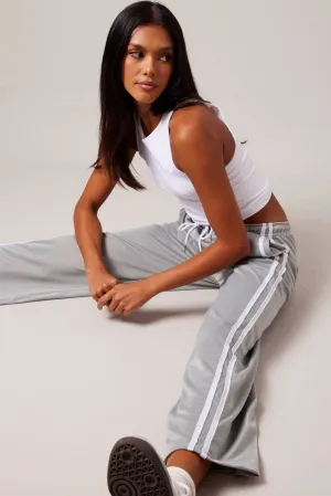 UltraSoftLining Flattering Design Grey Track Pants Mid Rise