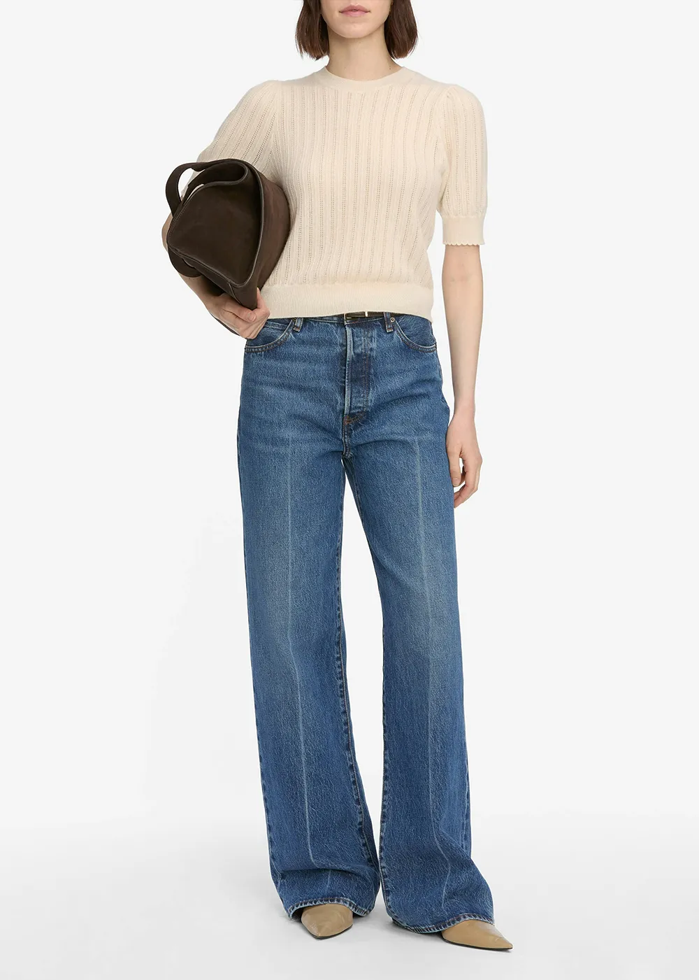 Seasonal Warmth Minimal Style The Ladder Pointelle Sweater