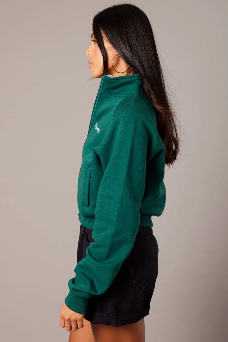 Green Zip Hoodie Adult Size