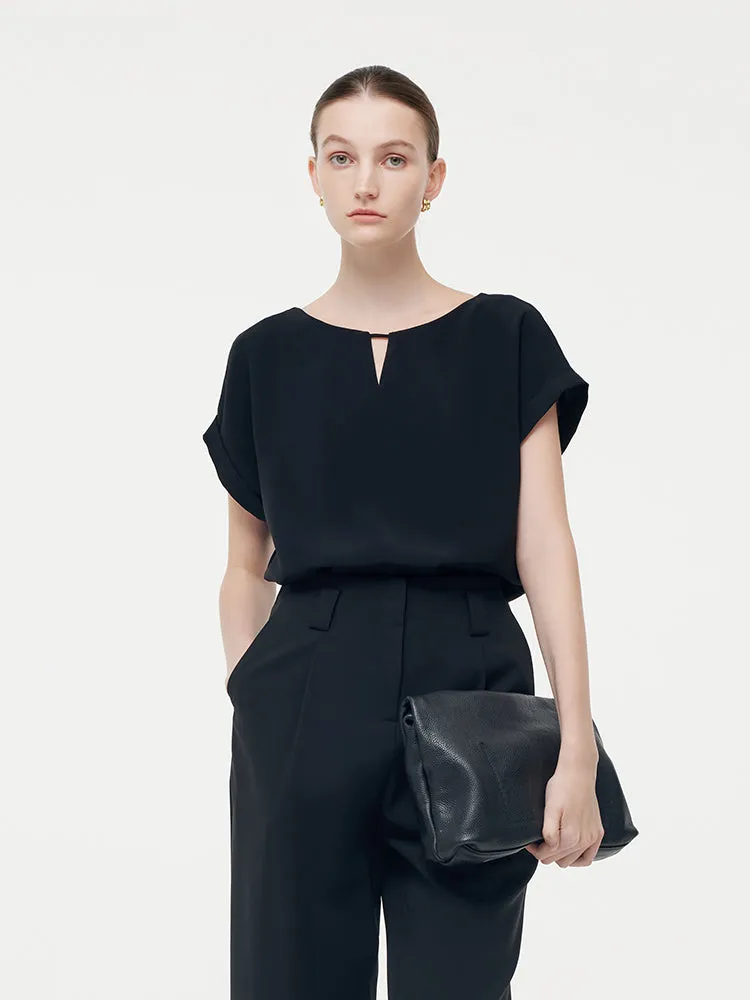 Street Ready All-Season Wear Triacetate Cut Out Women Top