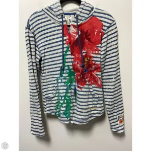 Sweatshirt Hoodie By Desigual In White Denim, Size: L Red Flash Clear Tone