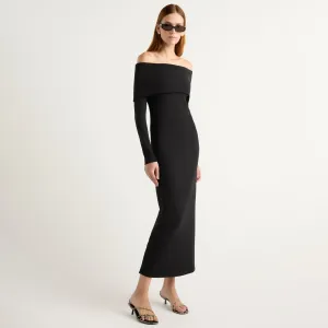 Gloss Glow Morgan Split Foldover Jersey Dress
