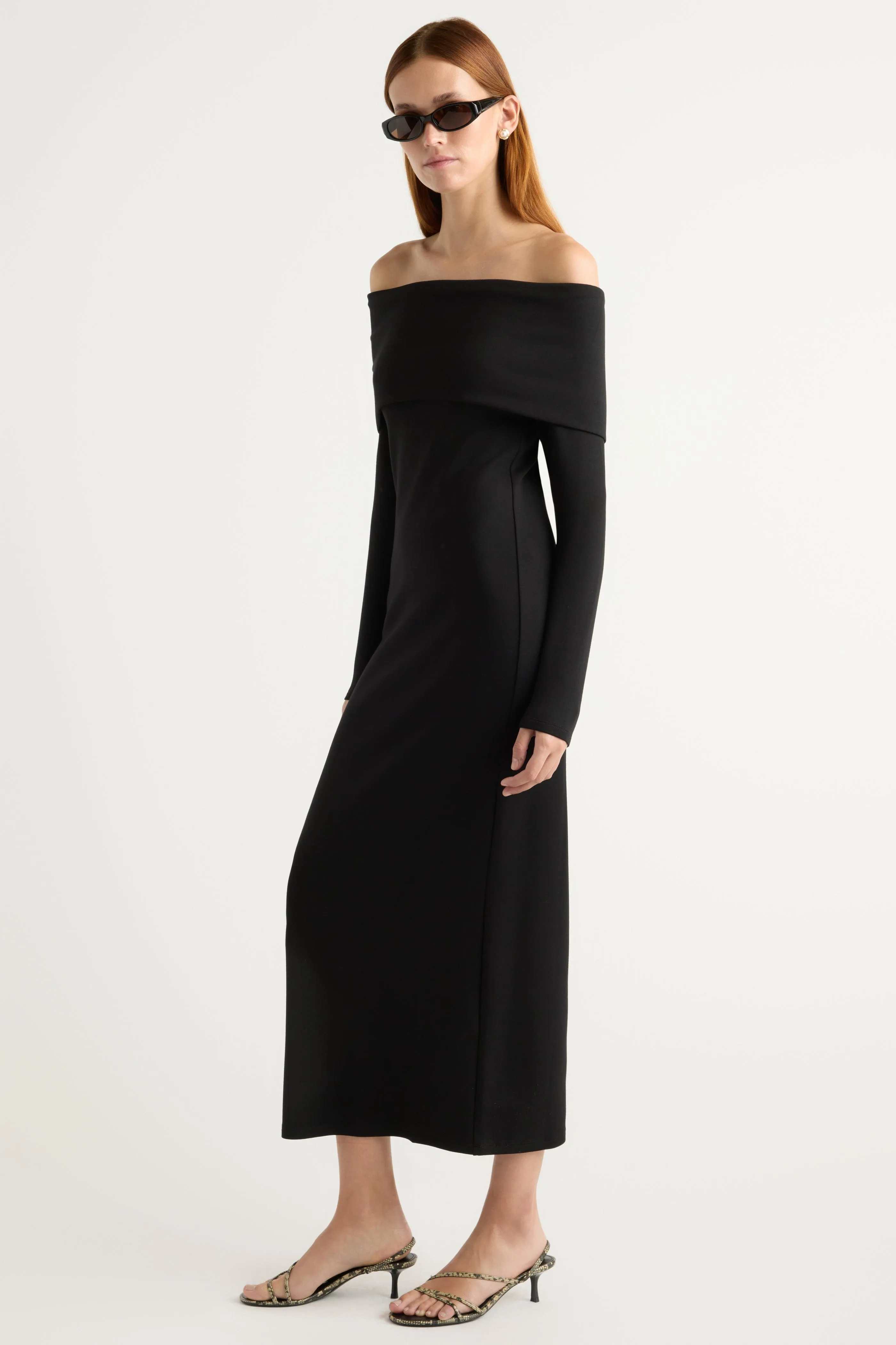 Morgan Split Foldover Jersey Dress Cool Glow Suburb Ease