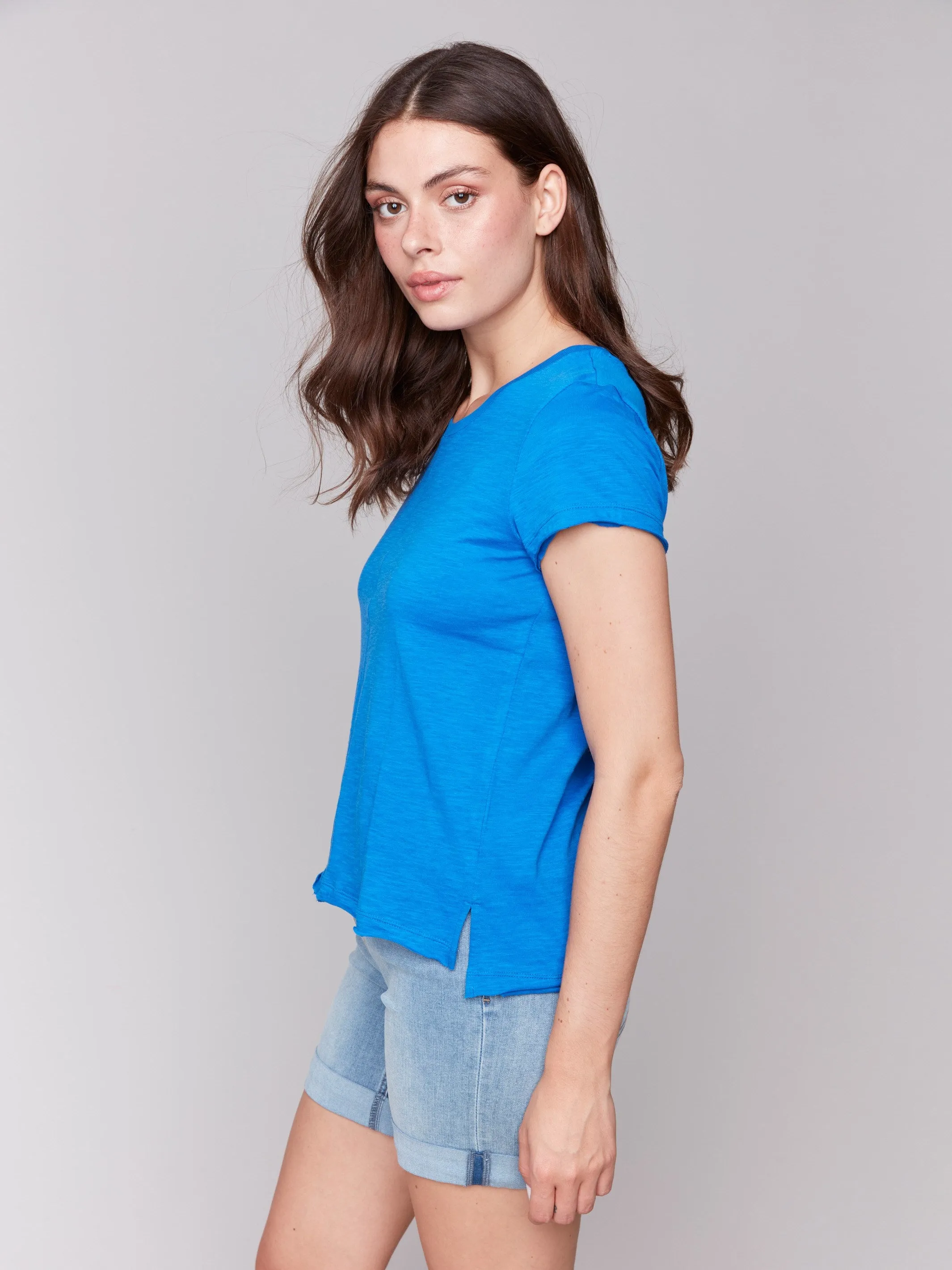back to school Organic Cotton Slub T-shirt - Coastal