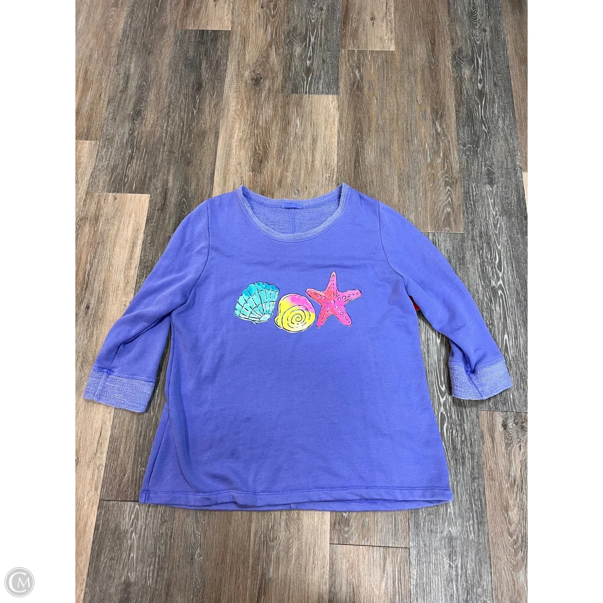 Cozy Wrap Sweatshirt Crewneck By Fresh Produce In Blue, Size: L