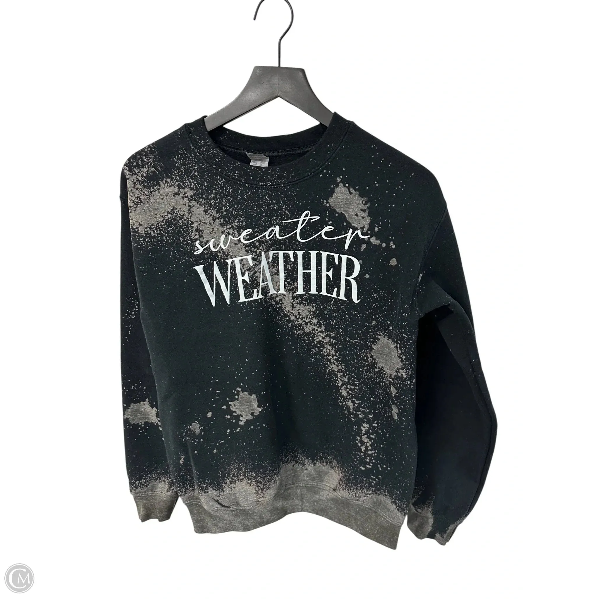Sweatshirt Crewneck By Gildan In Black & Grey, Size: S Strong Edge