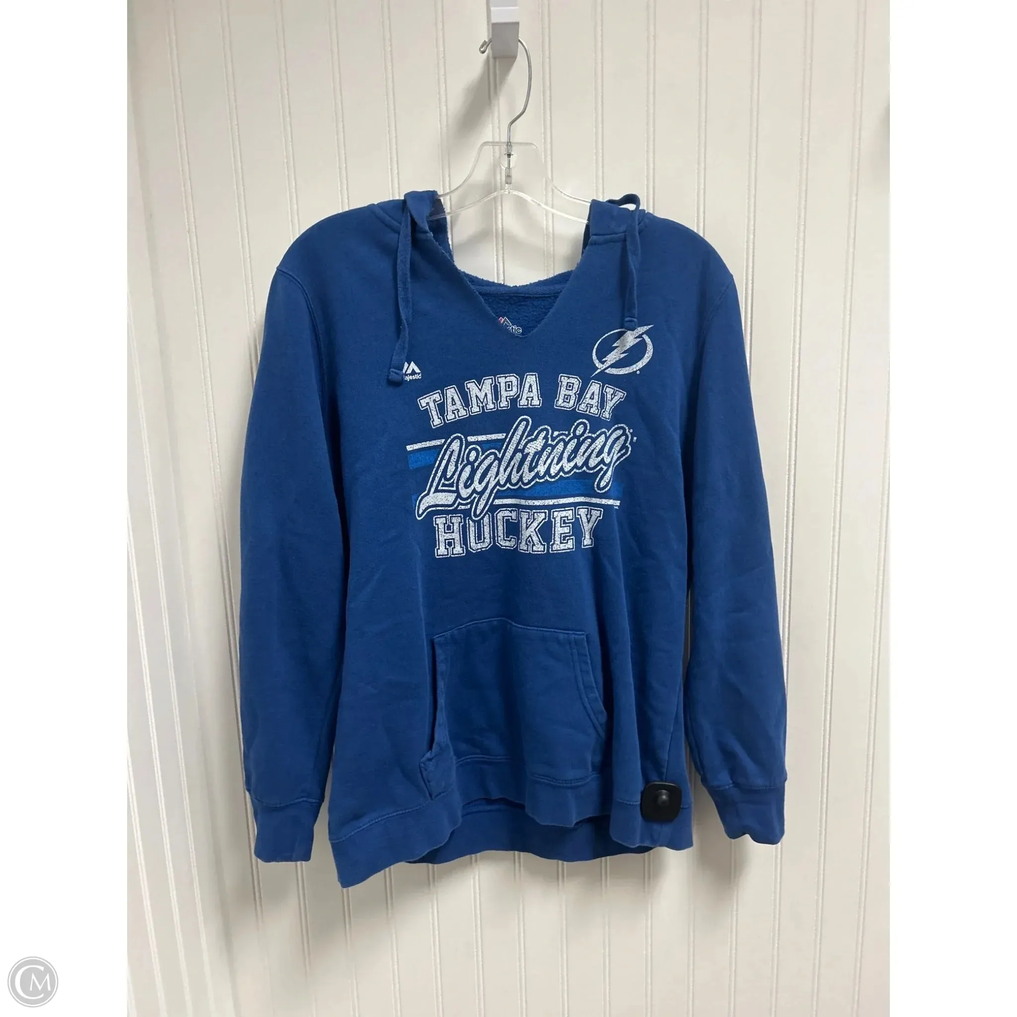 Athletic Sweatshirt Hoodie By Majestic In Blue, Size: L Recycled Fit