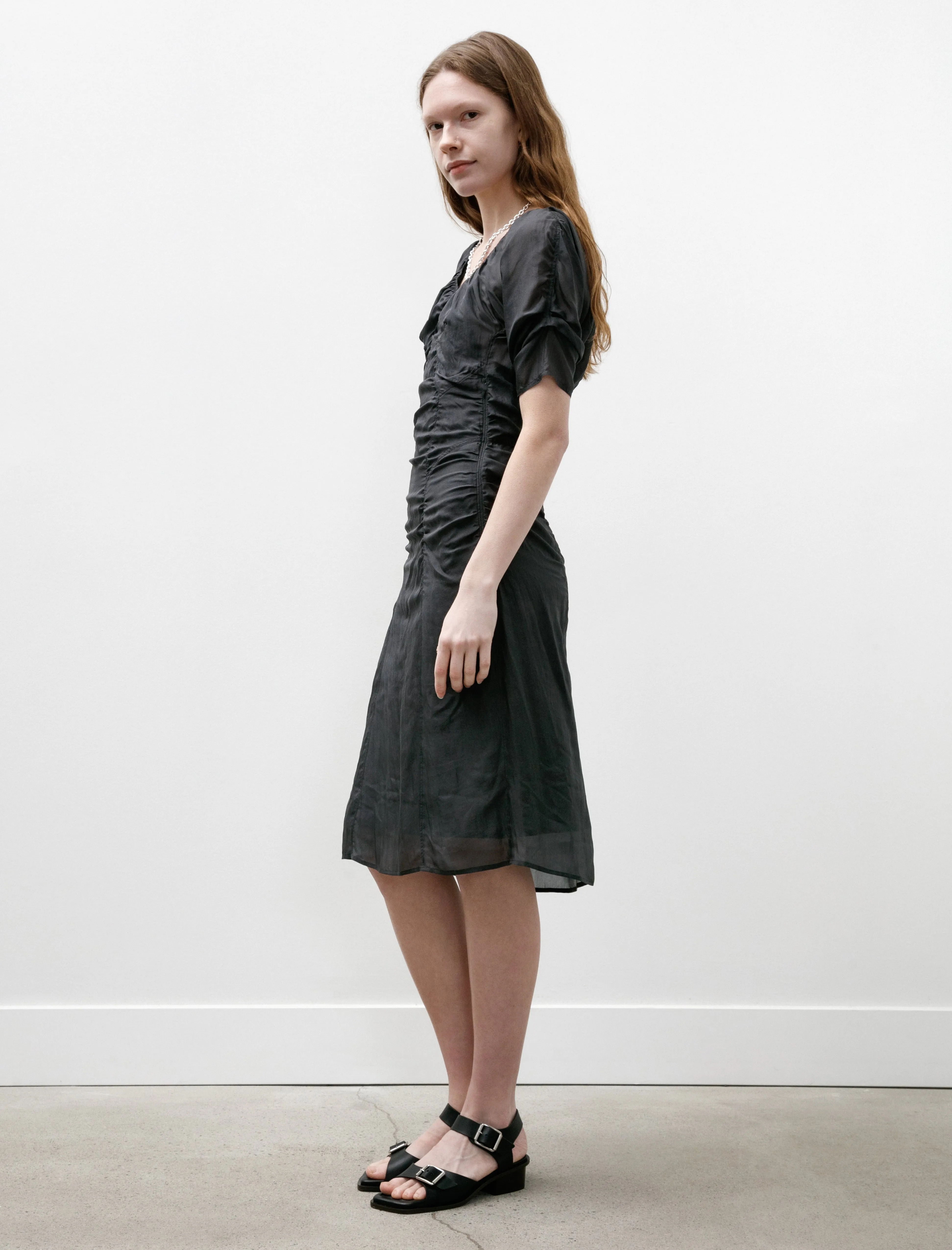 OdorResistantFabric Midi Dress Charcoal