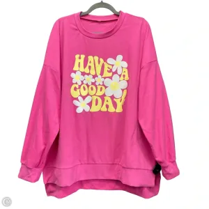 Warm Vest Sweatshirt Crewneck By Clothes Mentor In Pink, Size: Xxl