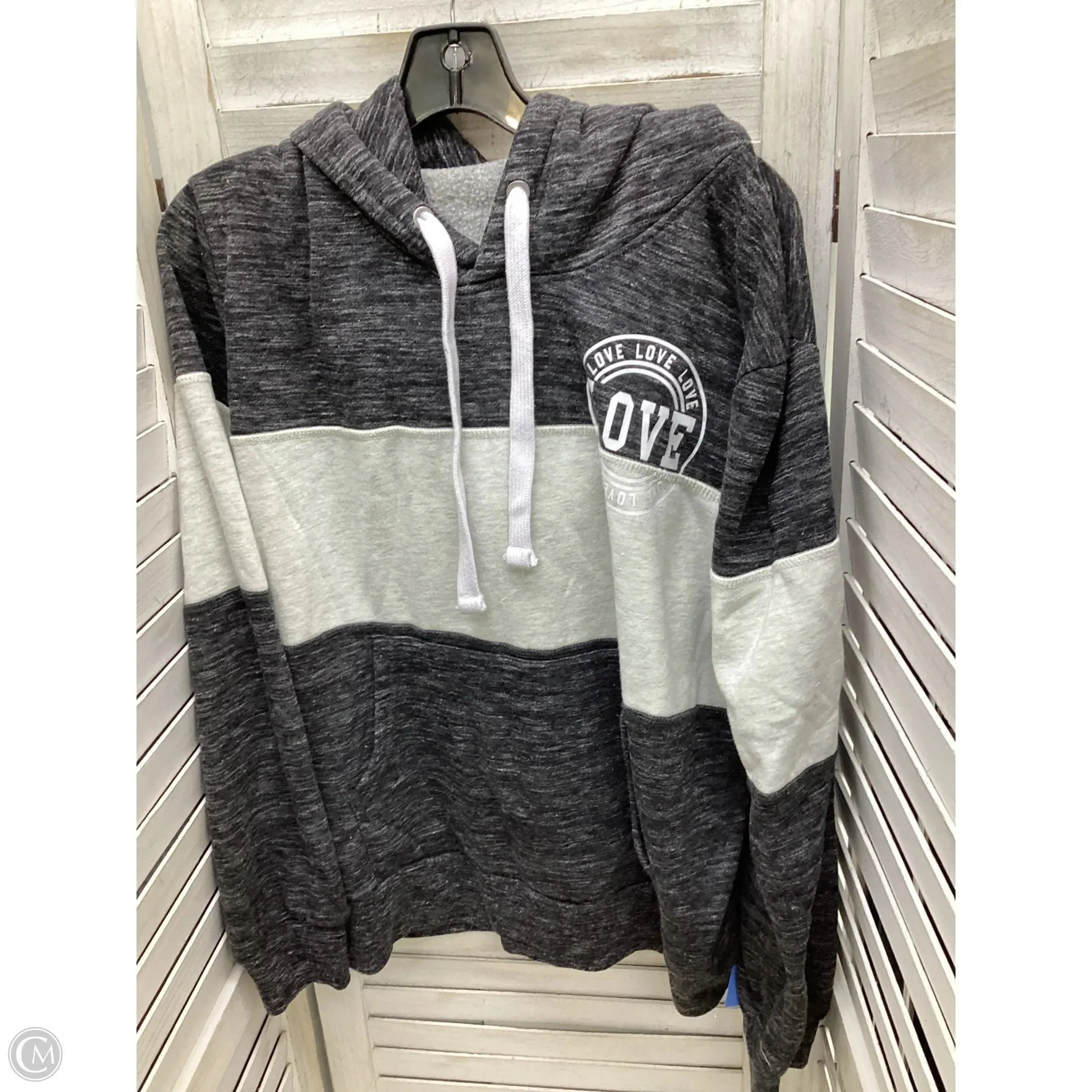 ZeroWaste Production Formal Look Sweatshirt Hoodie By Reflex In Grey, Size: 3x