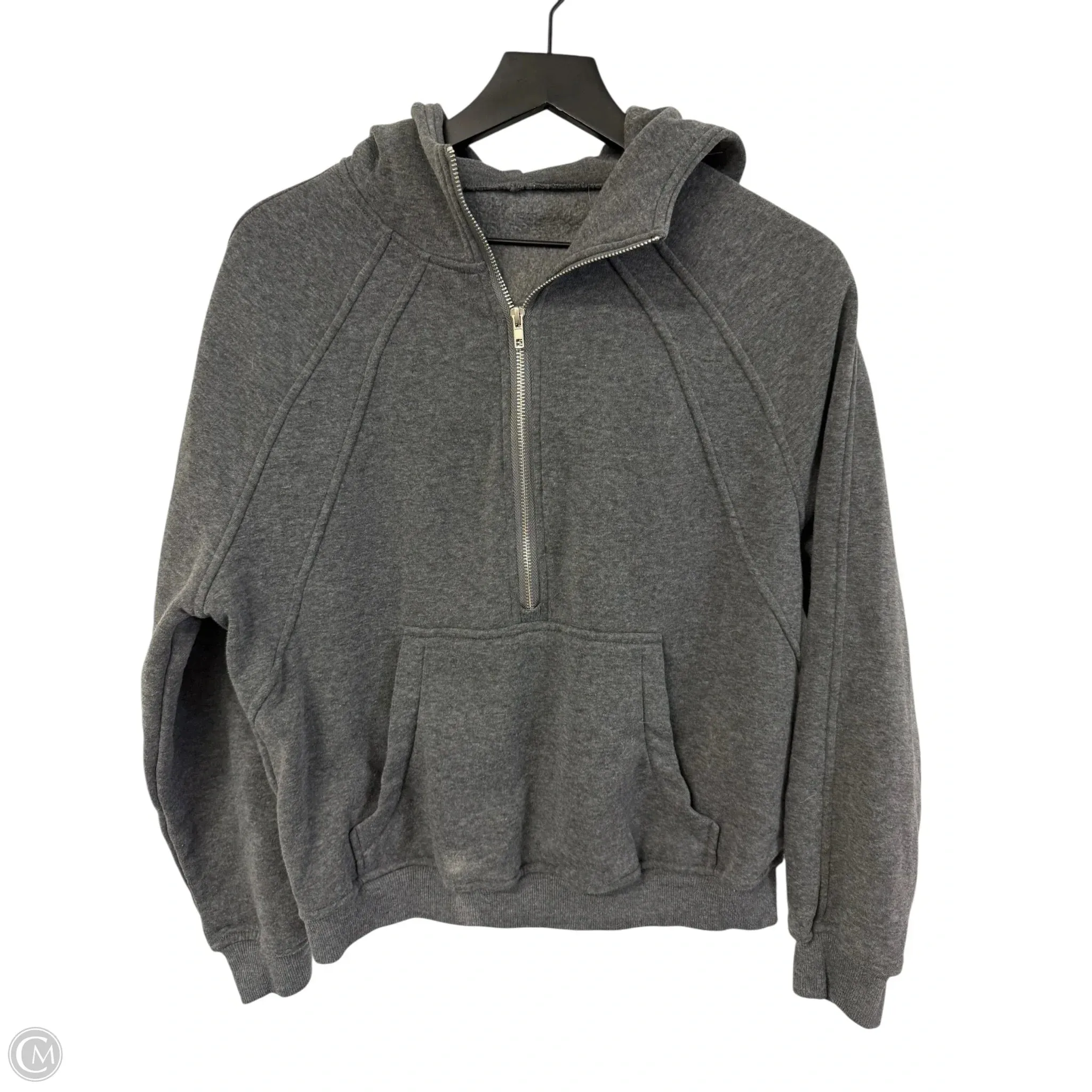 Sweatshirt Hoodie By Shein In Grey, Size: M AbrasionResistant Fabric SplitHemDesign