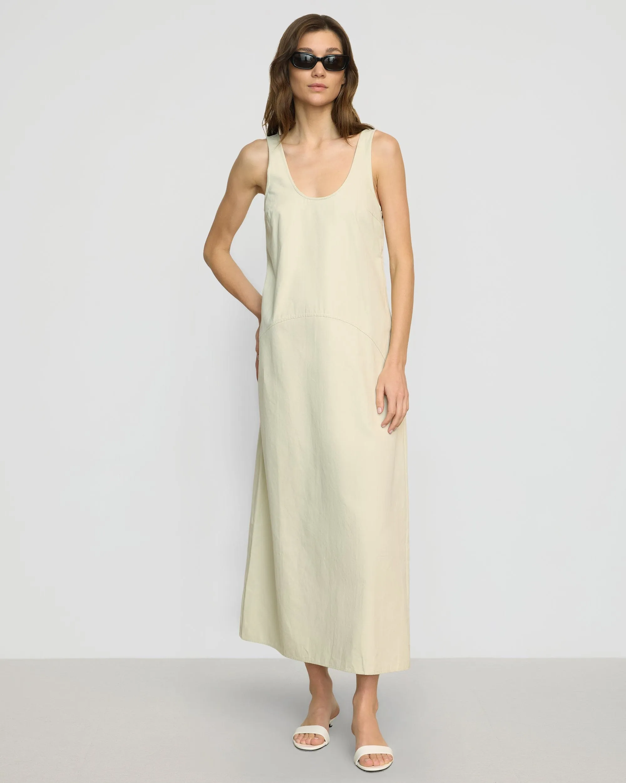 Simple and Comfortable Soft Touch Mavis U-Neck Tank Dress