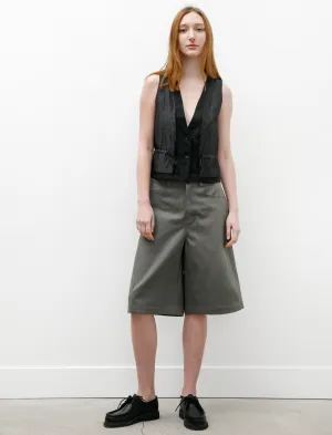 Perfect Fit Wide Leg Darted Shorts Olive