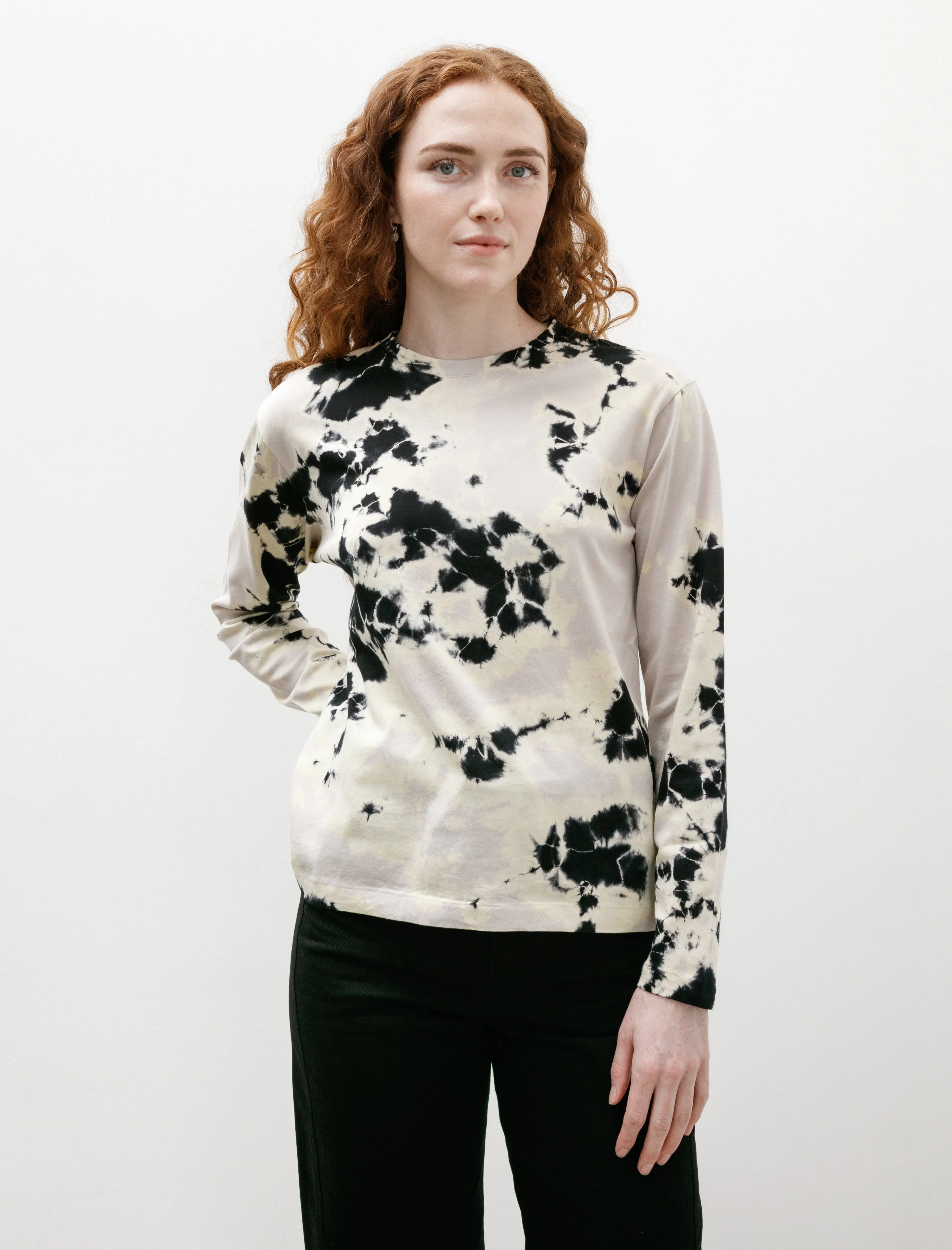 Madara Shibori Long Sleeve T-Shirt Black/Greige Formal Wear