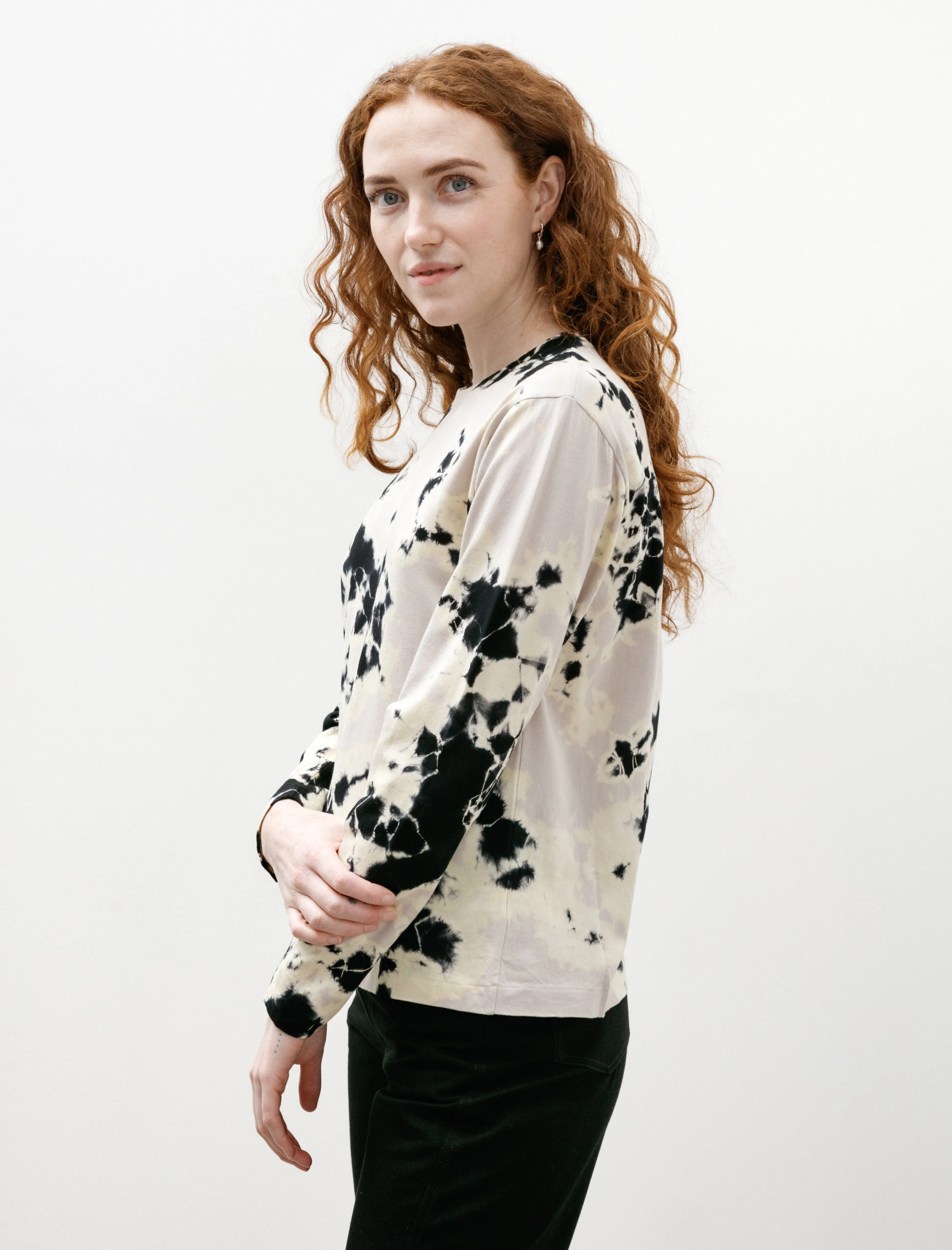 Lake Mood AbrasionFreeZone Madara Shibori Long Sleeve T-Shirt Black/Greige