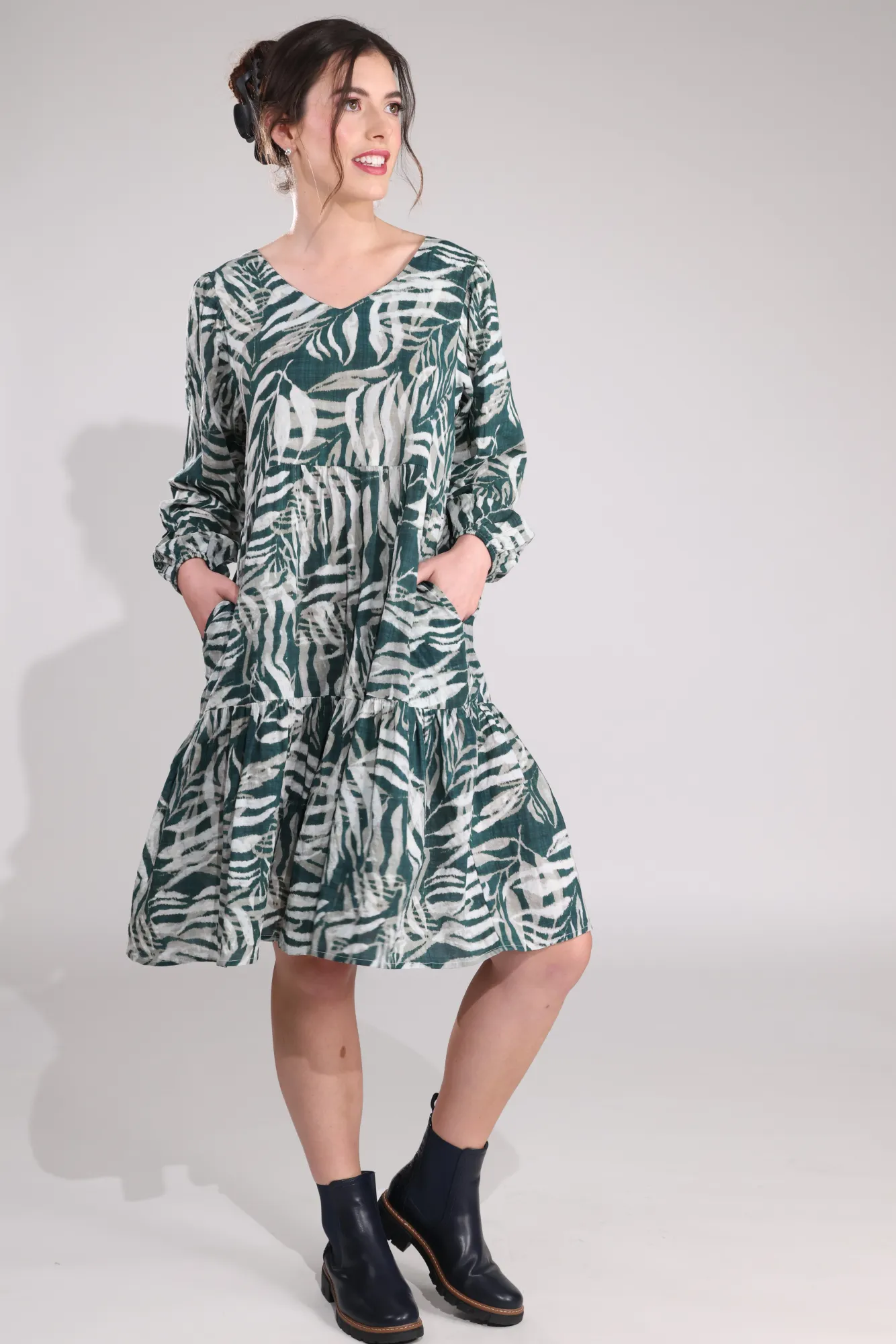 Breathable mesh StaticFree Lining Dress | Forest Fern | 6536B1