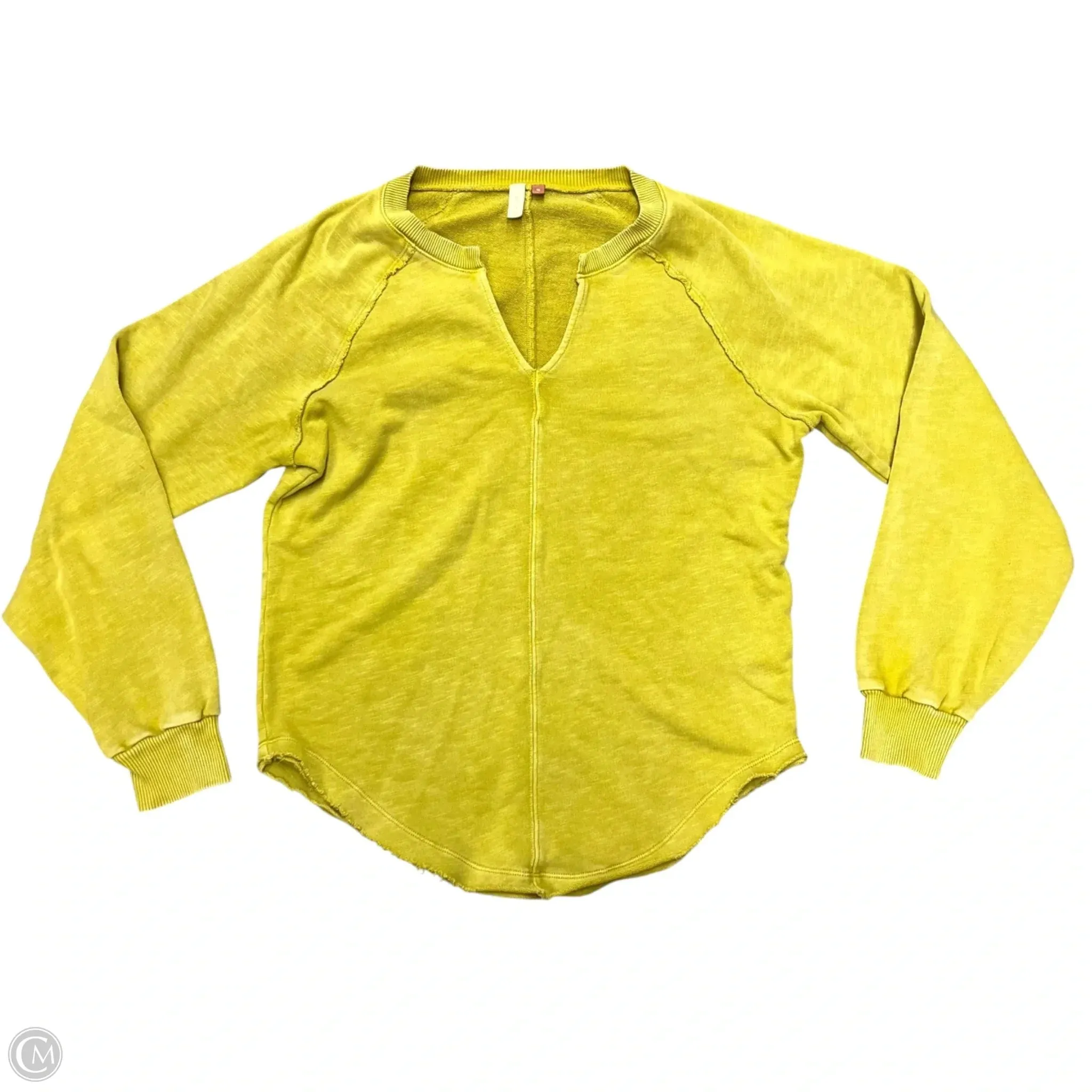 Sweatshirt Crewneck By Pilcro In Yellow, Size: Xs Garden Ease Cold Weather Wear