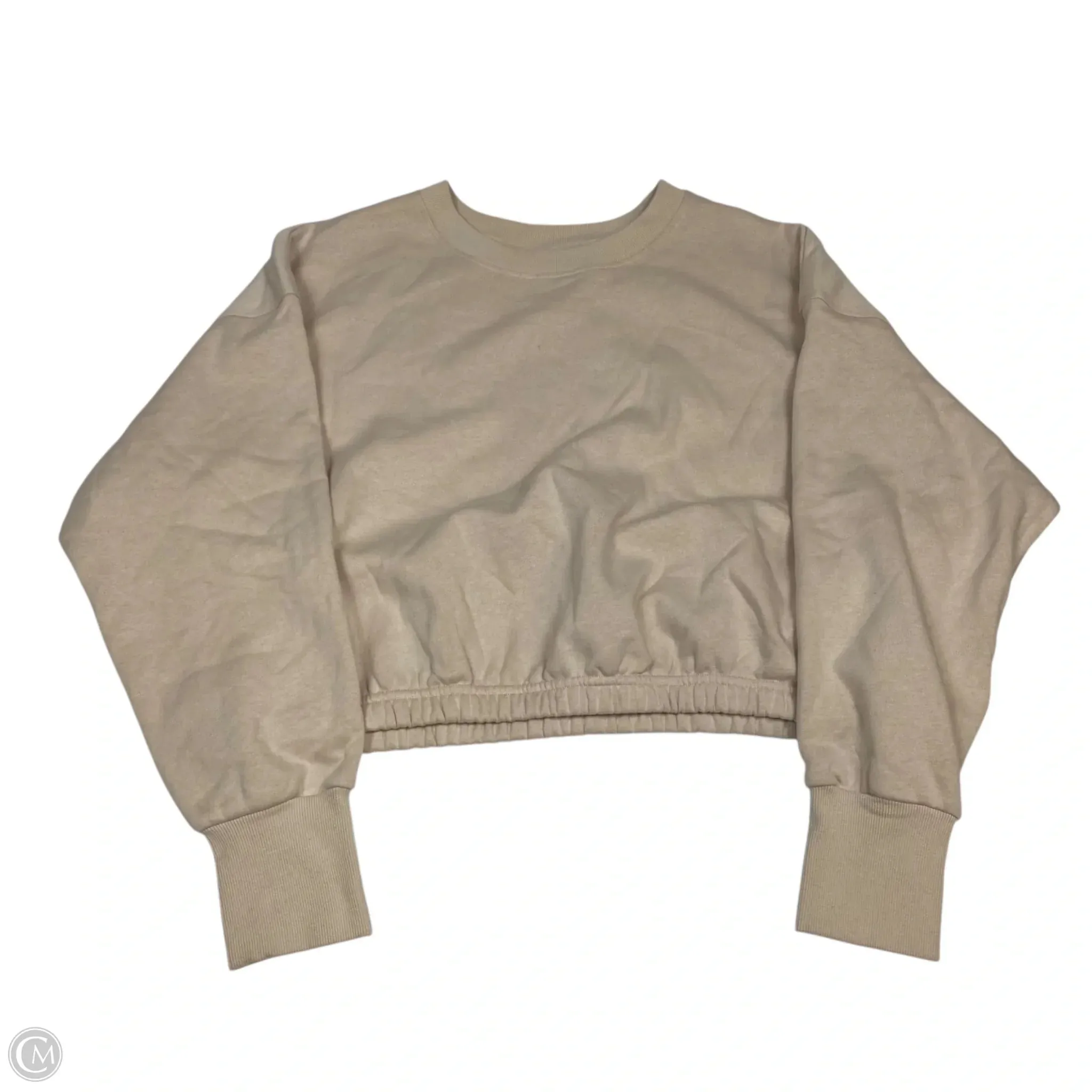 Athletic Sweatshirt Crewneck By Joy Lab In Tan, Size: Xl Recycled materials Campus Vibe
