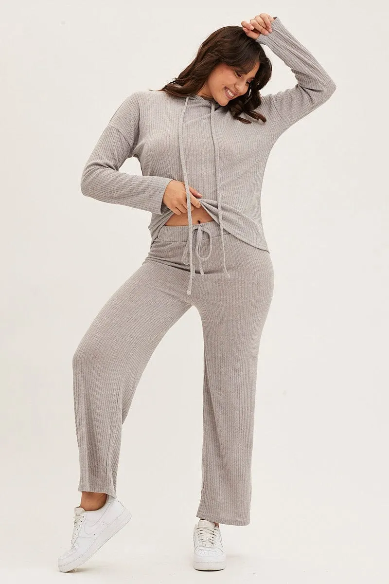Grey Hoodie Loungewear Set anniversary wear Weekend Layer
