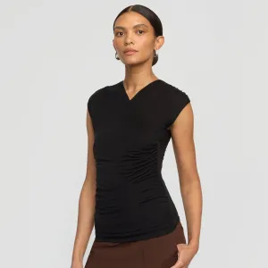 Lila Tencel Wrap-Neck Tee Basic Layering
