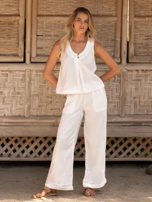 Chic Look Cozy Look Wear Suvi Linen Top White