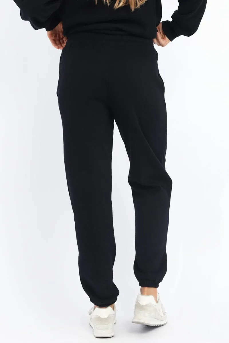 No Ride Up Black Track Pants Jogger